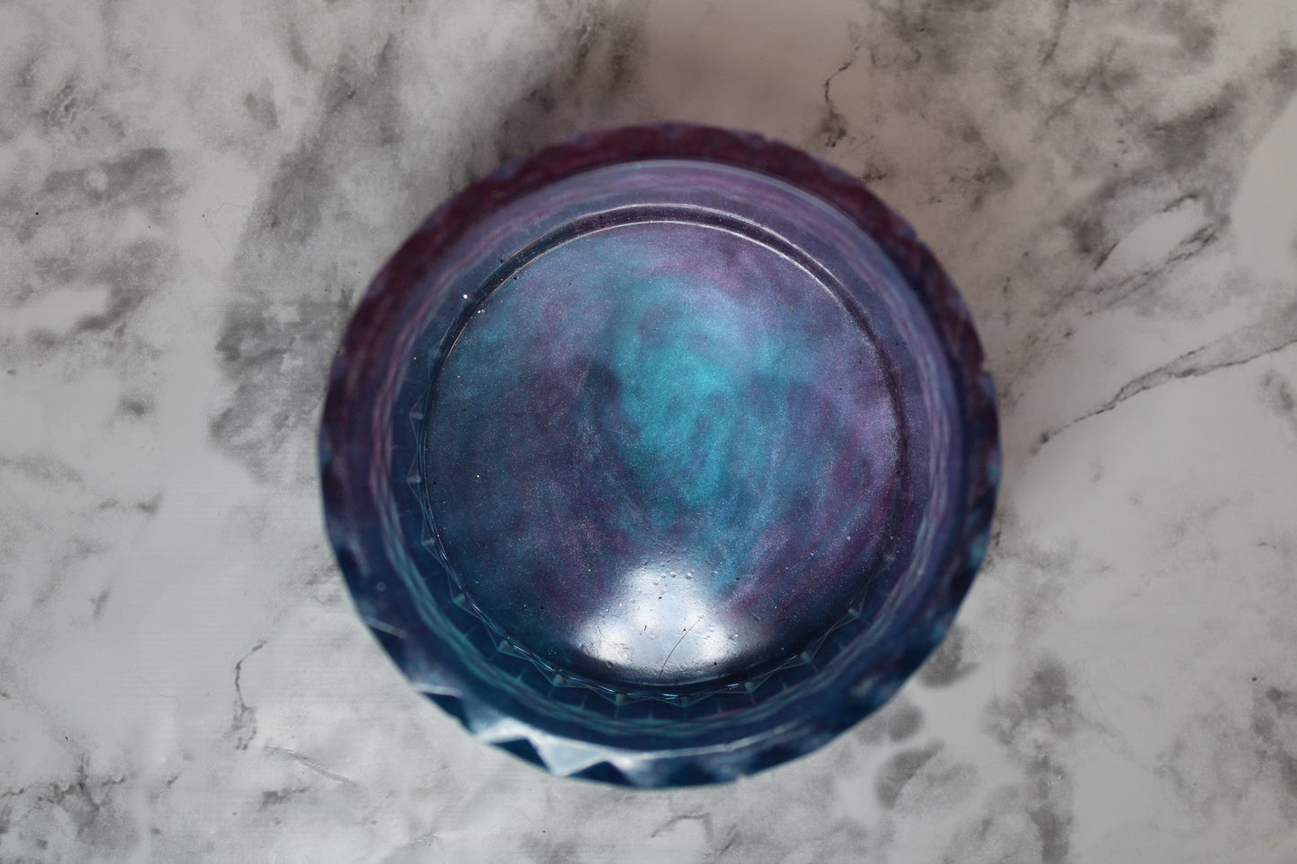 Pink and blue trinket jar