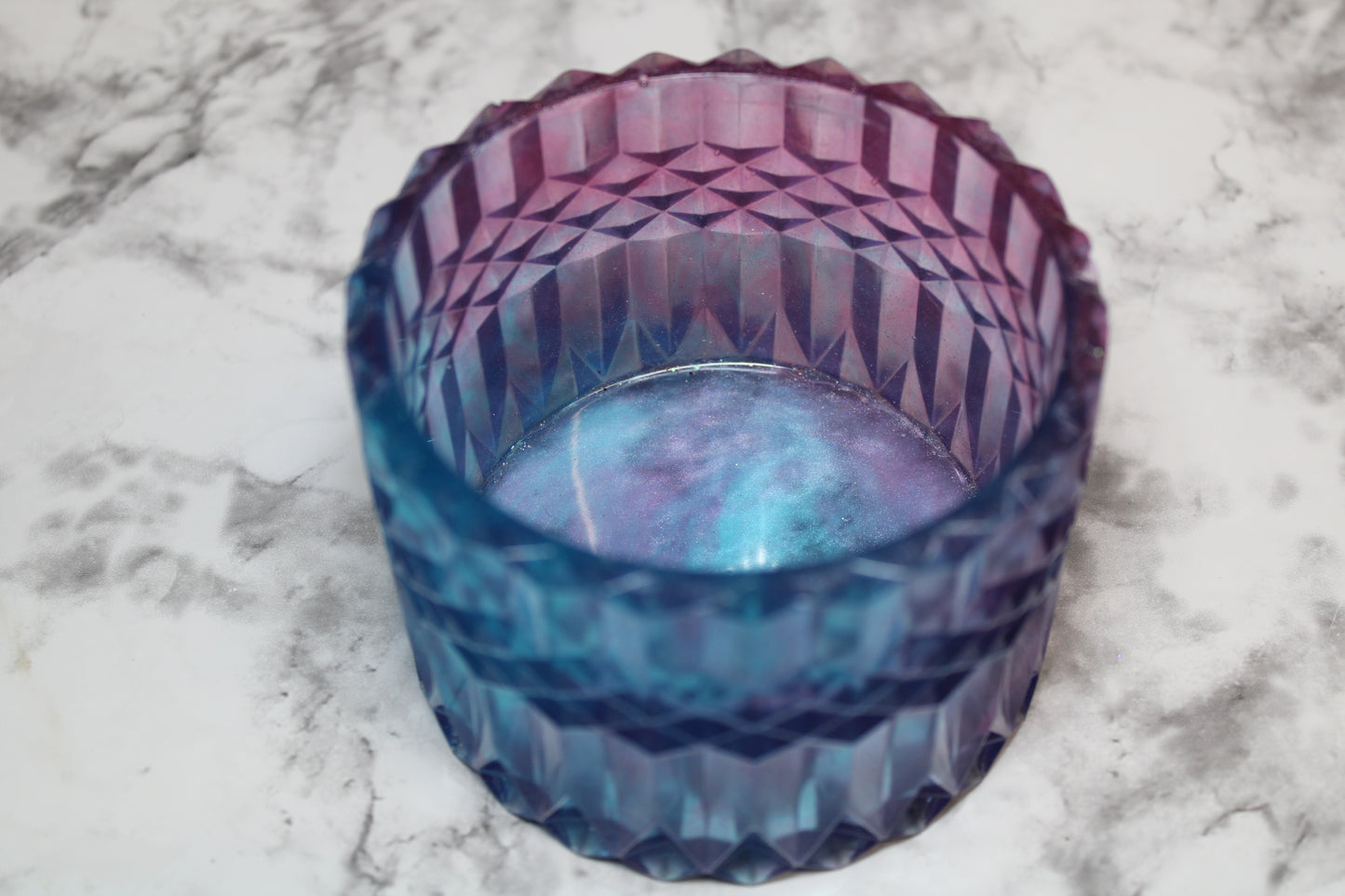 Pink and blue trinket jar