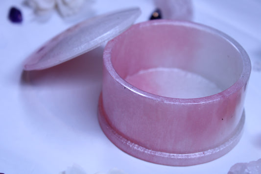 Pink and pearl white trinket jar